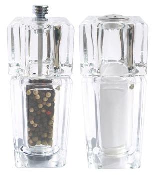 Acrylic Square Pepper Mill & Salt Shaker