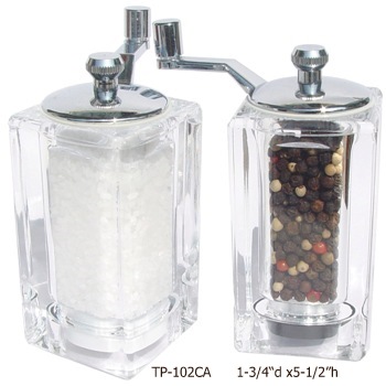 Acrylic Pepper Mill & Salt Shaker